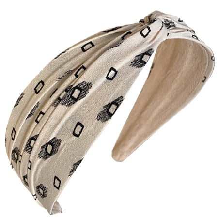 Twist Top Headband, Ivory Sketch