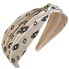 Twist Top Headband, Ivory Sketch