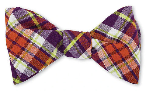 Madras Bowtie, Orange & Purple