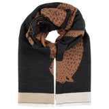 Cheetah Scarf, Black & Tan