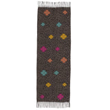 Scarf with textured colorful flower pattern on a white background