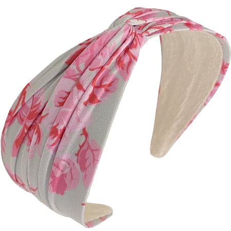 Twist Top Headband, Pink Fluers