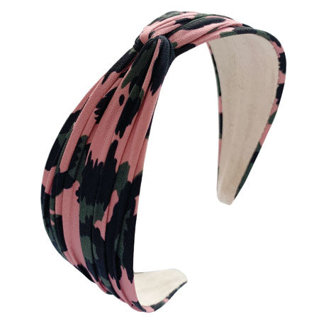 Twist Top Headband, Pink Garden
