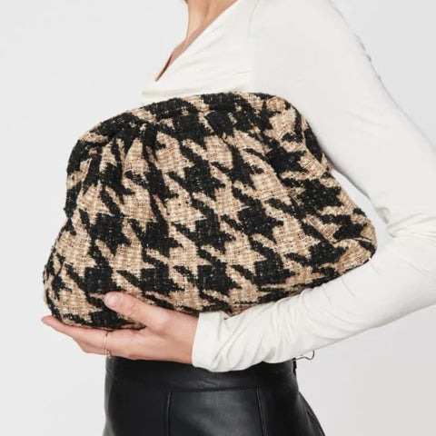 Houndstooth Tweed Clutch